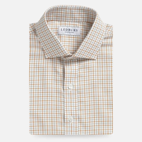 Burnt Orange Mabbett Check Dress Shirt - 4 Fits & Custom Sizing