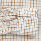 Burnt orange Mabbett check shirt sleeve construction - available in custom lengths