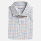 Blue Mabbett check dress shirt - premium men's shirt with customizable sizing options