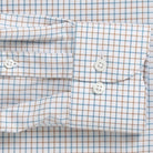 Blue Mabbett check shirt sleeve detail - expert construction and adjustable lengths