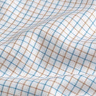 Blue Mabbett check fabric texture - luxurious weave and superior quality