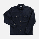 Navy Cotton Linen Shirt Jacket — 71% cotton 29% linen basket weave in navy, made to order by Ledbury