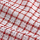 Ledbury Red Guyer Check shirt fabric — ultra-lightweight 100% cotton poplin with bold red tattersall check