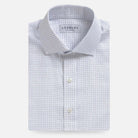 Blue Lymann Check custom dress shirt - Ledbury tailored fit front view