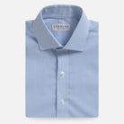 Light blue Parksley Stripe custom dress shirt - Ledbury front view