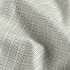 Light sage cotton lyocell twill check fabric detail - Ledbury Baldwick Check dress shirt