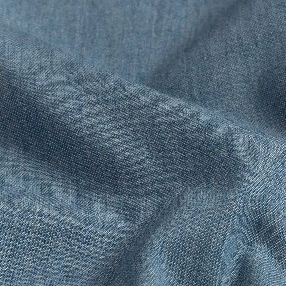 Double button barrel cuff detail on the Light Blue Cambell Chambray Utility — Ledbury