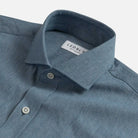 Semi Spread Alden collar detail on the Light Blue Cambell Chambray — Ledbury