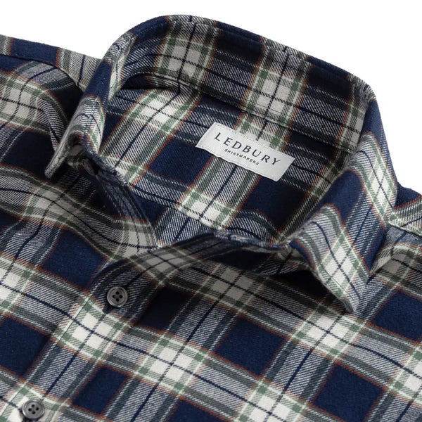 The Navy Hadlow Flannel Custom Shirt