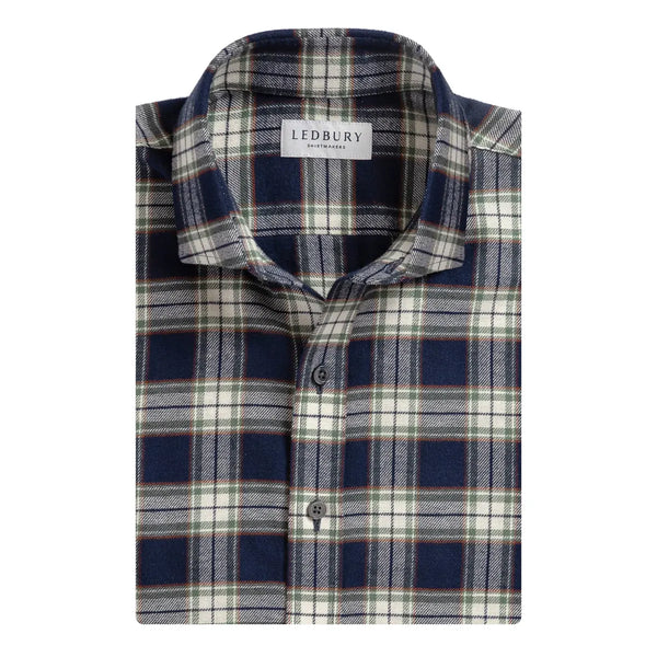 The Navy Hadlow Flannel Custom Shirt