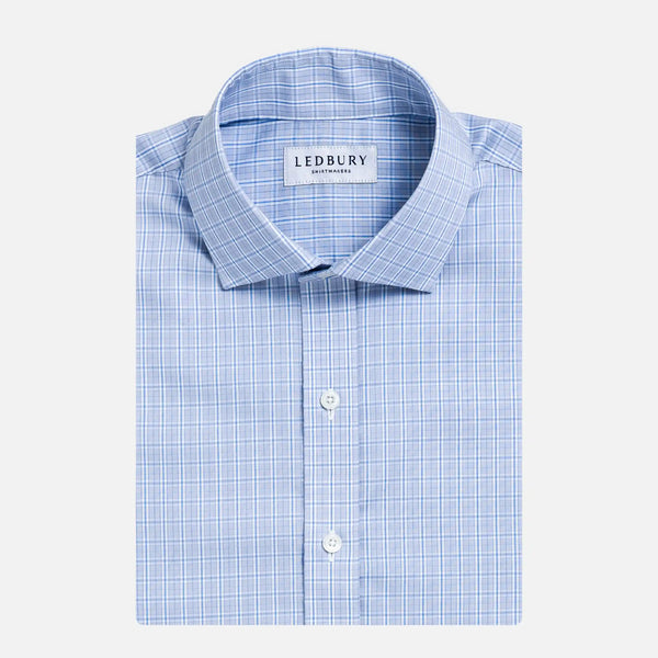 The Blue Lawson Check Non Iron Comfort Stretch Check Custom Shirt