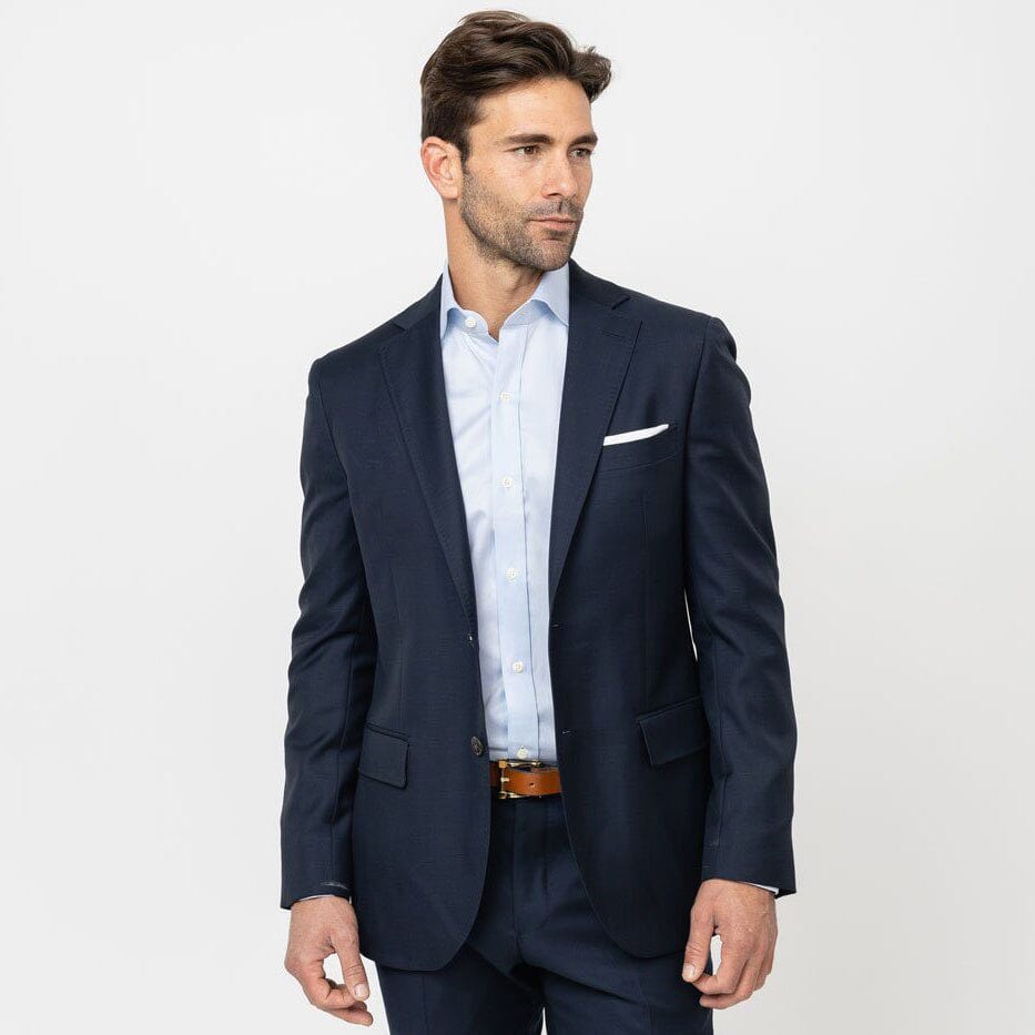 ledbury dress shirts The Blue Fine Twill Spread Dress Shirt – Ledbury