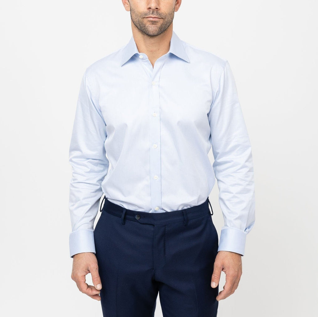 The Light Blue King Fine Twill Custom Shirt Custom Dress Shirt- Ledbury