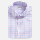The Pink Arville Check Comfort Stretch Custom Shirt Custom Dress Shirt- Ledbury