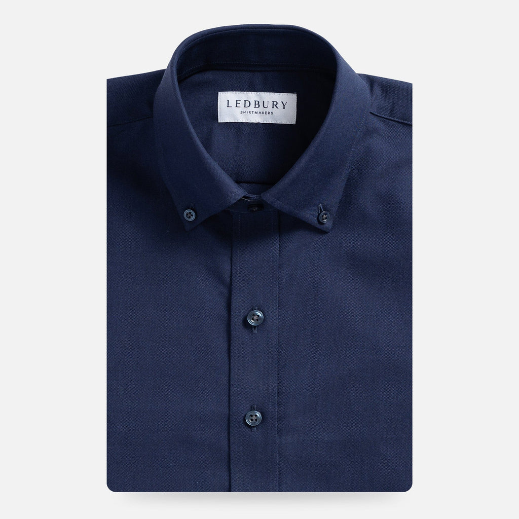The Navy Mayfield Oxford Custom Shirt Custom Dress Shirt- Ledbury