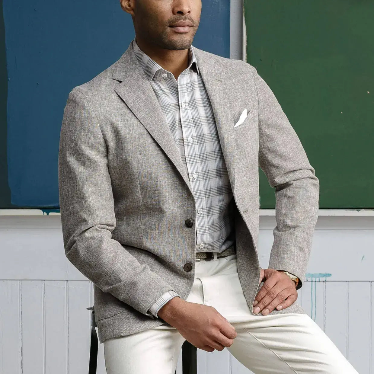 The Oatmeal Bradford Check Custom Shirt Custom Casual Shirt- Ledbury