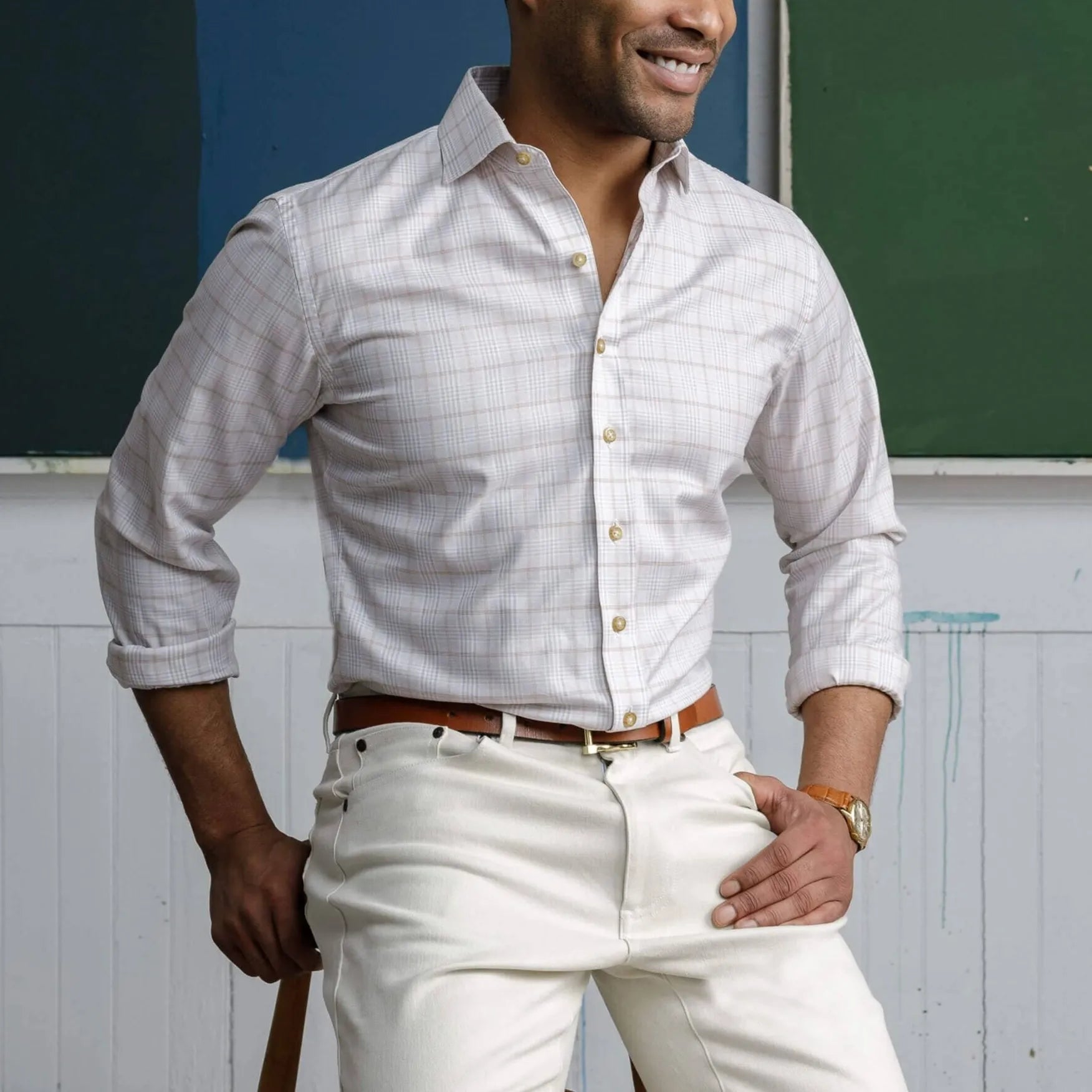 The Wheat Coventry Comfort Stretch Custom Shirt Custom Dress Shirt- Ledbury