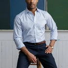The Navy Blue Arville Comfort Strech Custom Shirt Custom Dress Shirt- Ledbury