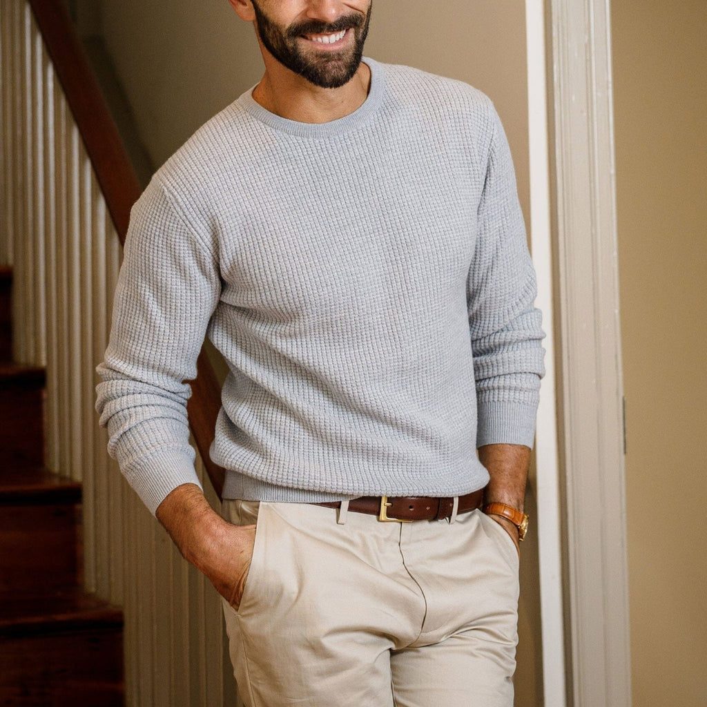 The Light Grey Heather Walden Thermal Crew Sweater Sweater- Ledbury