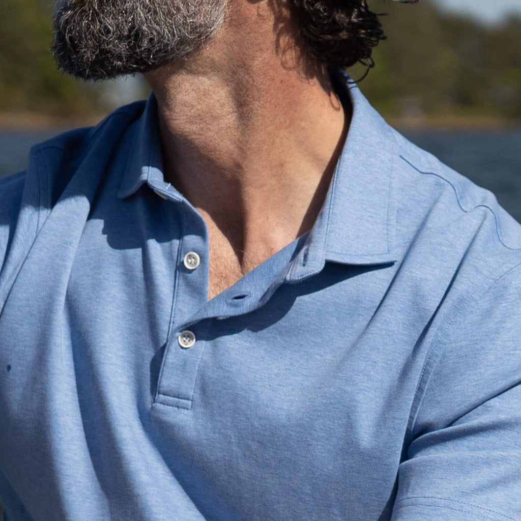 The Blue Heather Arlon Knit Custom Polo Custom Polo- Ledbury