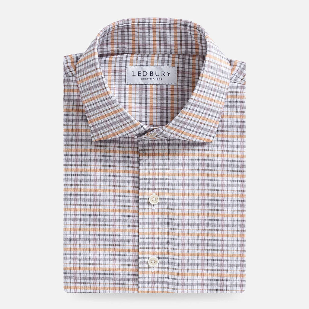 The Autumn Orange Laporte Performance Custom Shirt Custom Dress Shirt- Ledbury