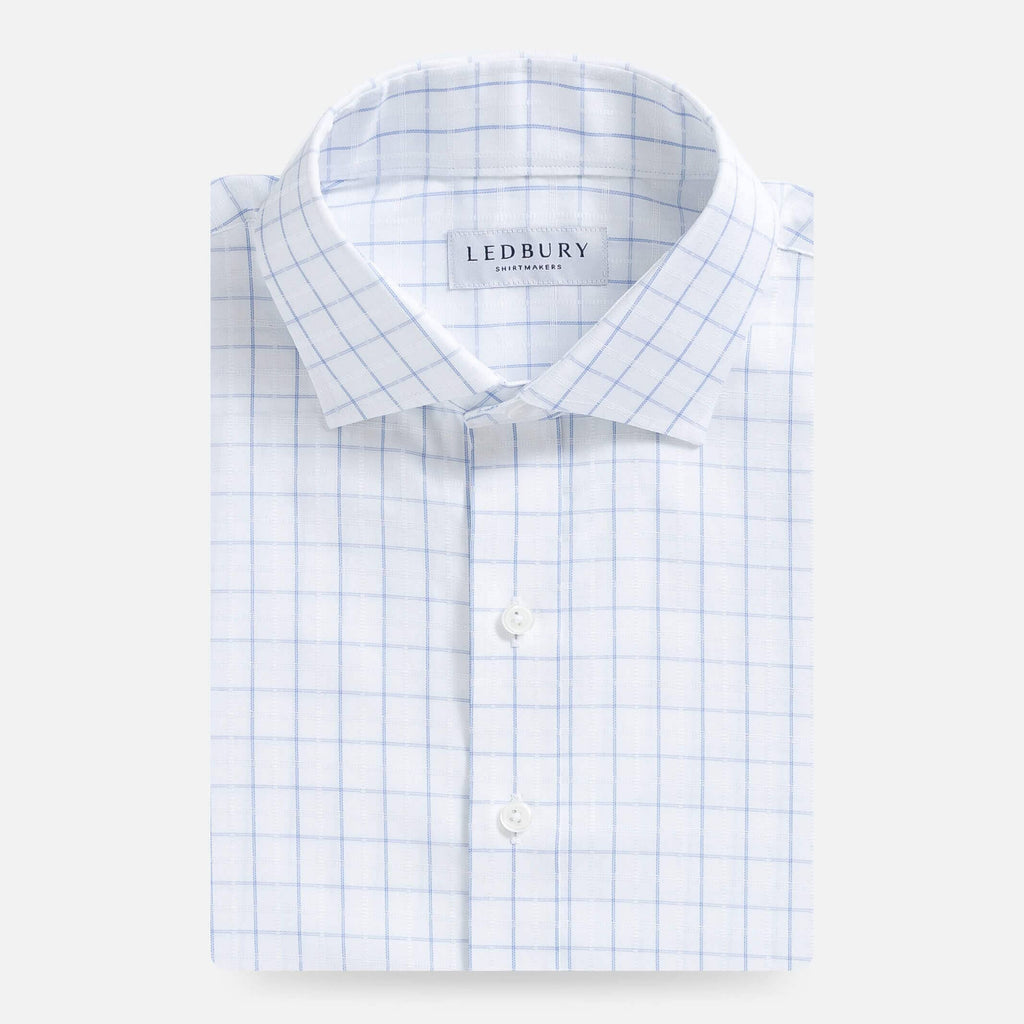 The Blue Albini Goodman Tattersall Custom Shirt Custom Dress Shirt- Ledbury