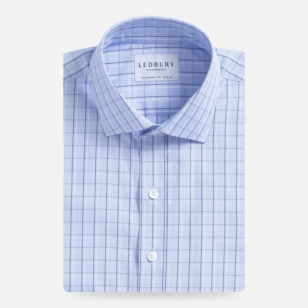 The Blue Bayard Check Dress Shirt Dress Shirt- Ledbury