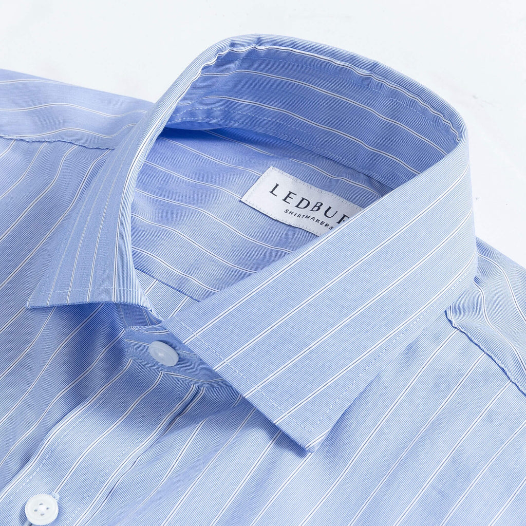 The Blue Langdon Stripe Custom Shirt Custom Dress Shirt- Ledbury