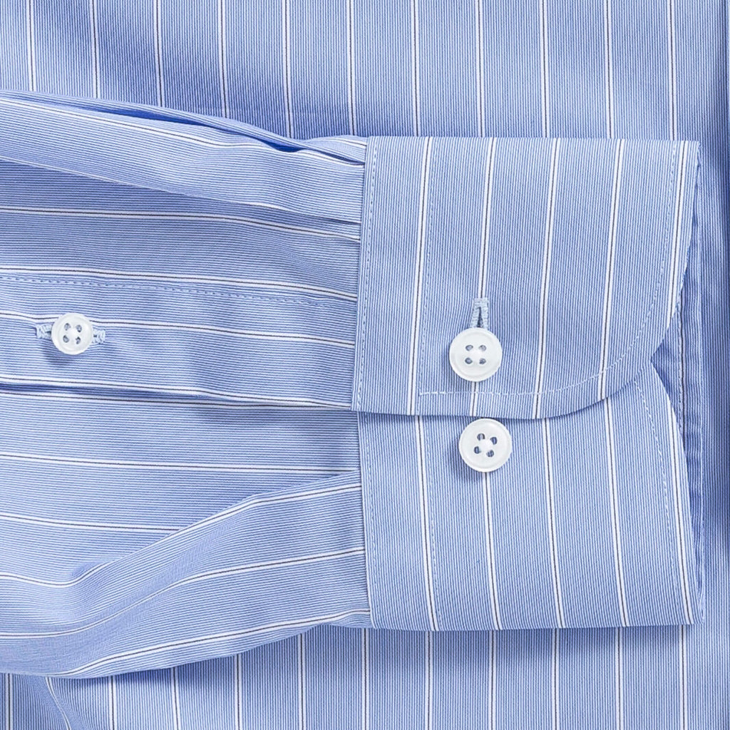 The Blue Langdon Stripe Custom Shirt Custom Dress Shirt- Ledbury