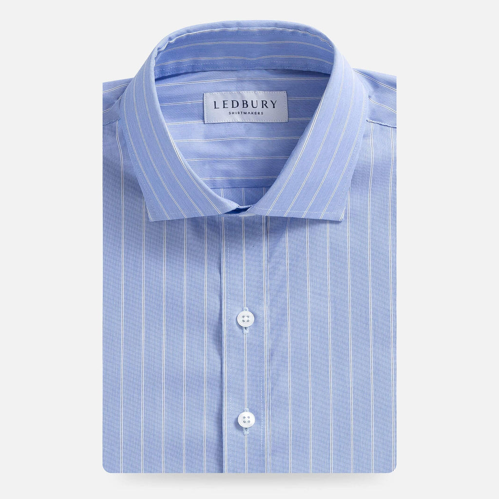 The Blue Langdon Stripe Custom Shirt Custom Dress Shirt- Ledbury