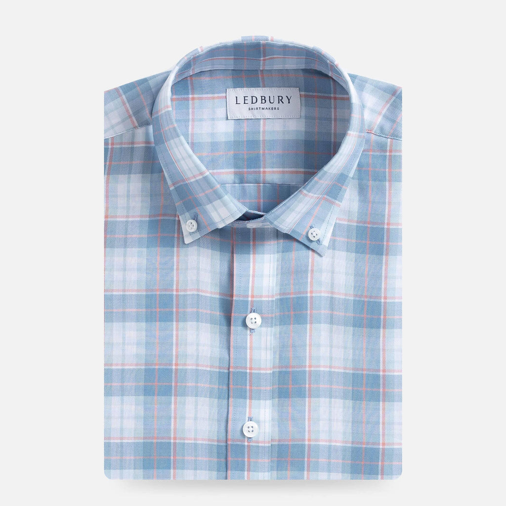 The Blue Mist Burke Plaid Custom Shirt Custom Casual Shirt- Ledbury