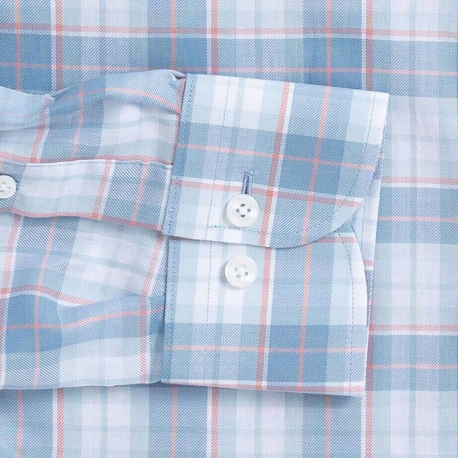The Blue Mist The Burke Plaid Custom Shirt Custom Casual Shirt- Ledbury