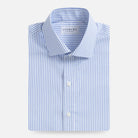 The Blue Wheeler Non Iron Stripe Custom Shirt Custom Dress Shirt- Ledbury