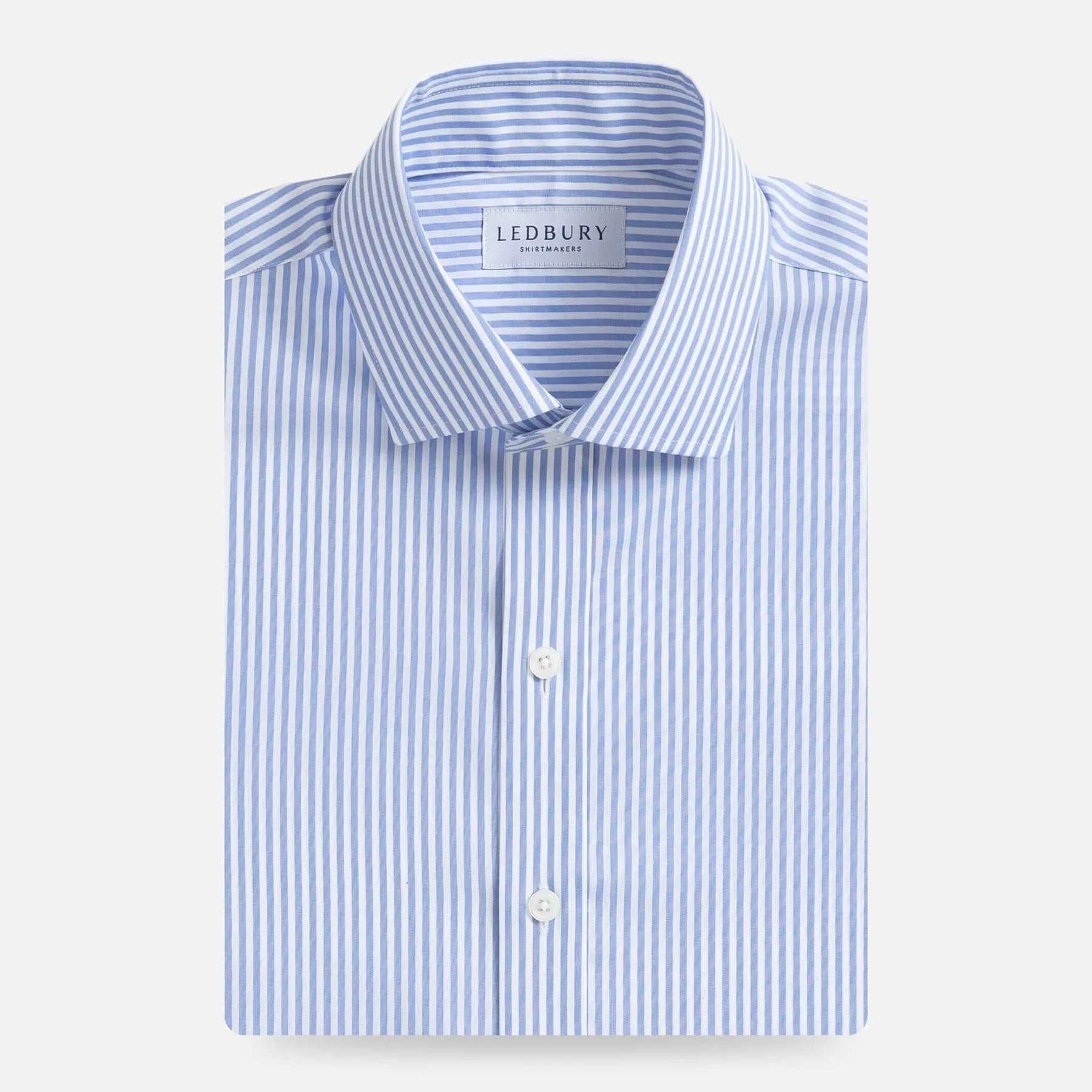 The Blue Wheeler Non Iron Stripe Custom Shirt Custom Dress Shirt- Ledbury