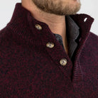 The Dark Burgundy Brewer Mock Neck Sweater Sweater- Ledbury