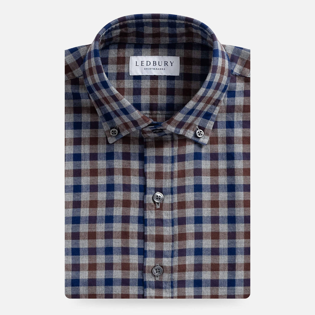 The Brown Stauton Brushed Twill Custom Shirt Custom Casual Shirt- Ledbury