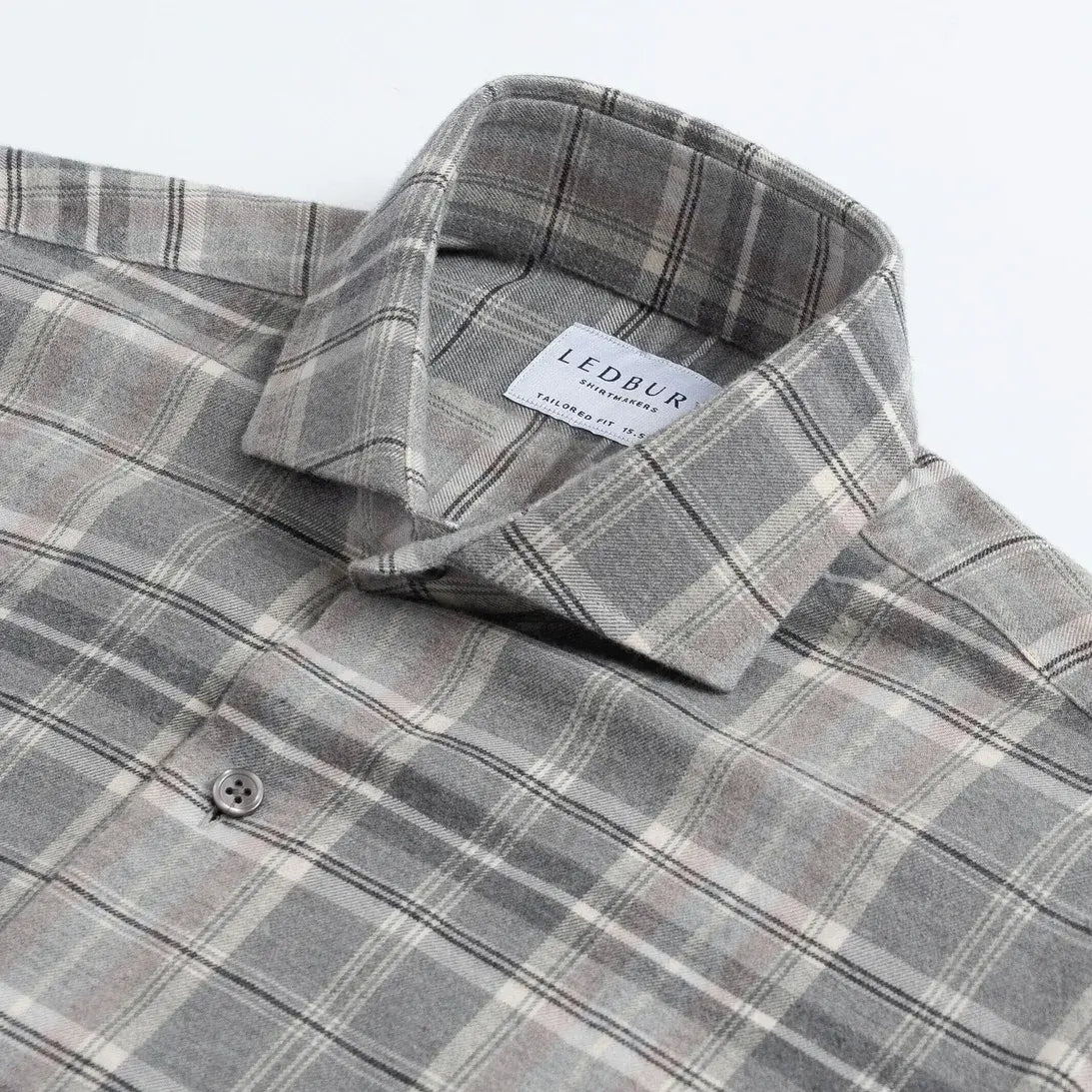 The Light Grey Callisto Plaid Custom Shirt Custom Casual Shirt- Ledbury