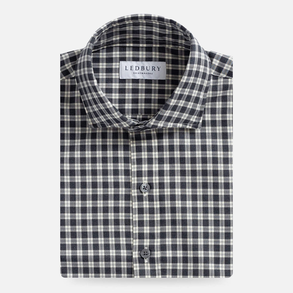The Charcoal Thomas Mason Hartney Flannel Custom Shirt Custom Casual Shirt- Ledbury