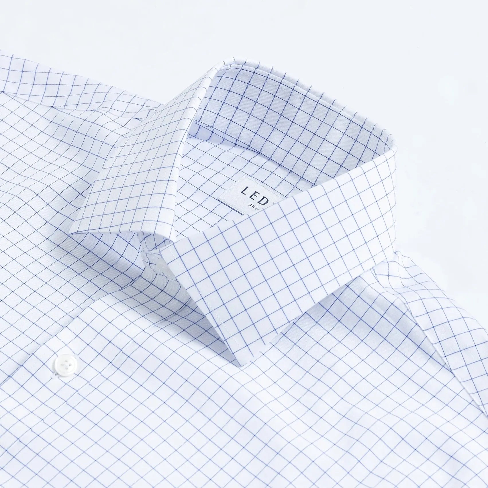 The Blue Cliffe Windowpane Custom Shirt Custom Dress Shirt- Ledbury
