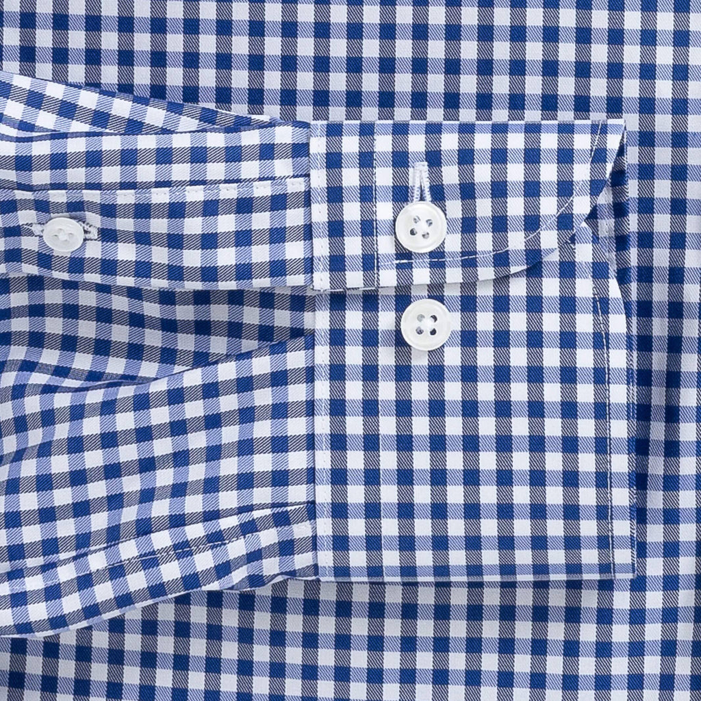 The Cobalt Thomas Mason Monte Gingham Custom Shirt Custom Dress Shirt- Ledbury