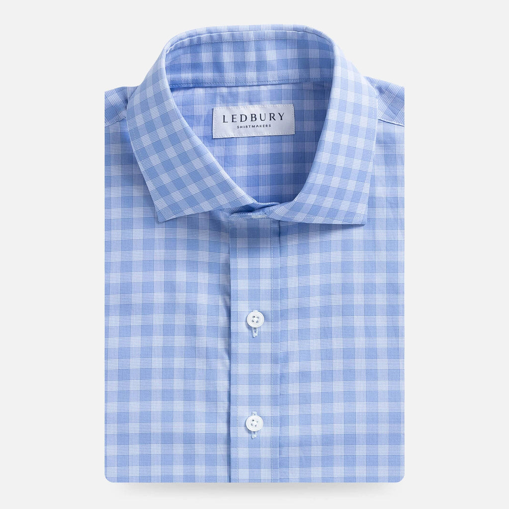 The Cornflower Albini Brys Check Custom Shirt Custom Dress Shirt- Ledbury