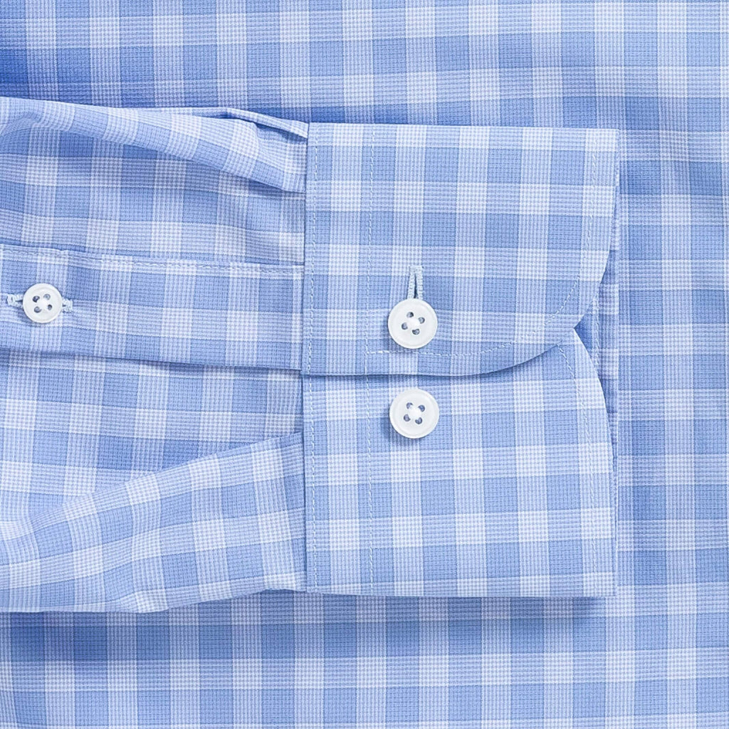 The Cornflower Albini Brys Check Custom Shirt Custom Dress Shirt- Ledbury