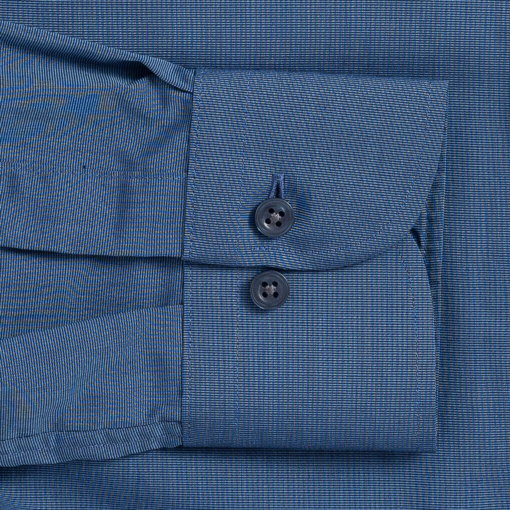 The Dark Blue Pearce End on End Custom Shirt Custom Dress Shirt- Ledbury