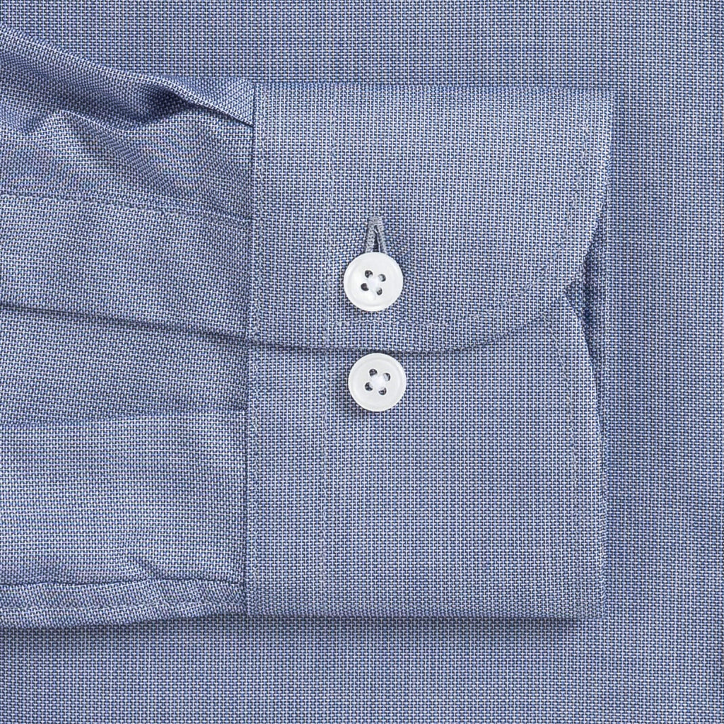 The Deep Blue Linden Dobby Custom Shirt Custom Dress Shirt- Ledbury