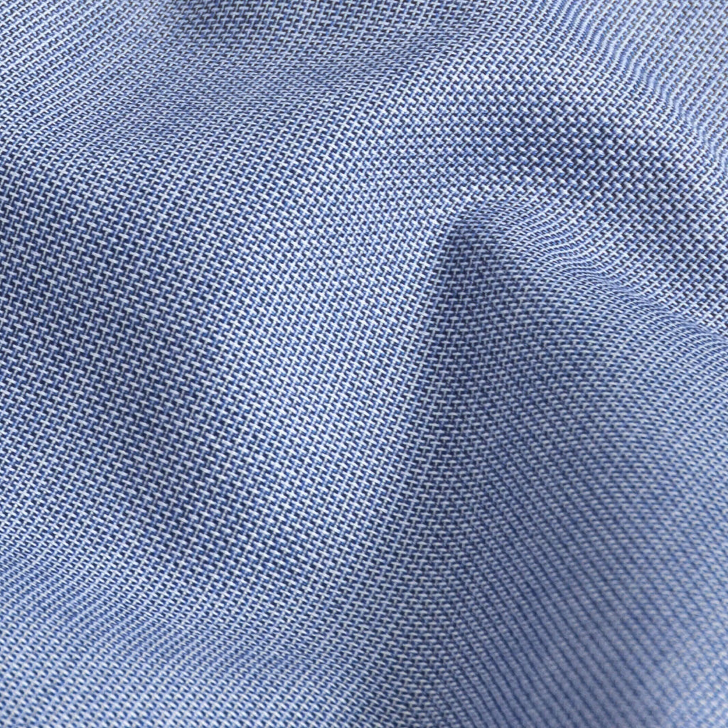 The Deep Blue Linden Dobby Custom Shirt Custom Dress Shirt- Ledbury