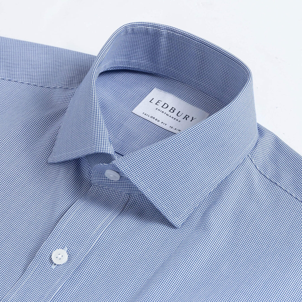 The Deep Sea Bayard Houndstooth Dress Shirt Dress Shirt- Ledbury