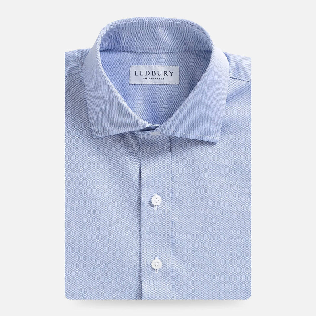 The French Blue Monti Sinclair Dobby Custom Shirt Custom Dress Shirt- Ledbury