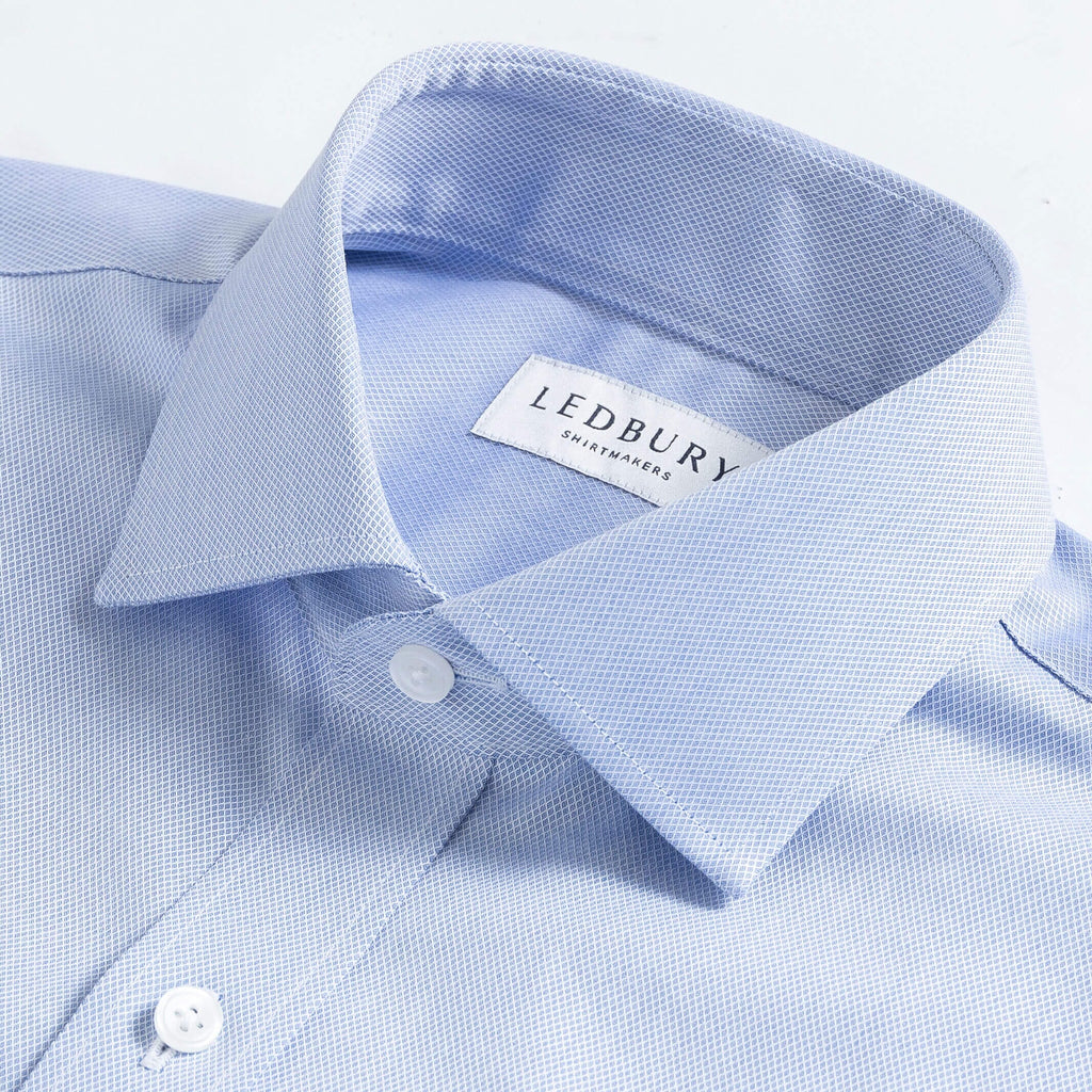 The French Blue Monti Sinclair Dobby Custom Shirt Custom Dress Shirt- Ledbury