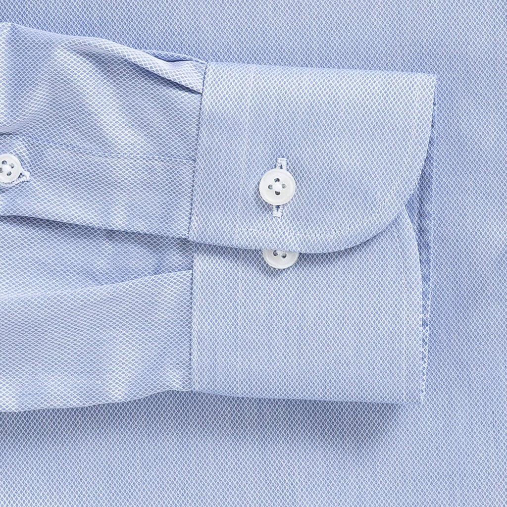 The French Blue Monti Sinclair Dobby Custom Shirt Custom Dress Shirt- Ledbury