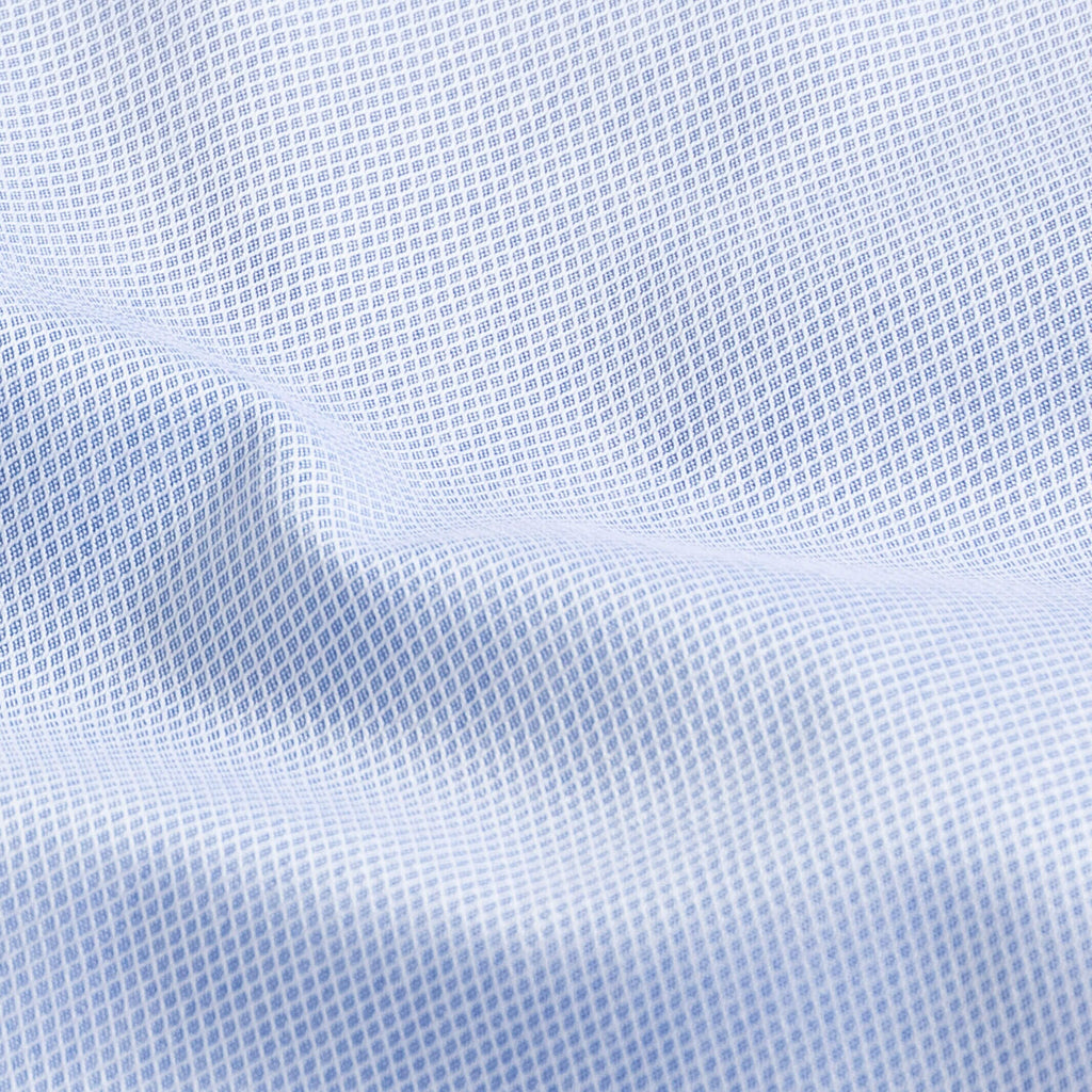 The French Blue Monti Sinclair Dobby Custom Shirt Custom Dress Shirt- Ledbury